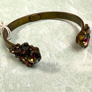 NWT Sorrelli AG/Volcano adjustable bangle bracket green purple